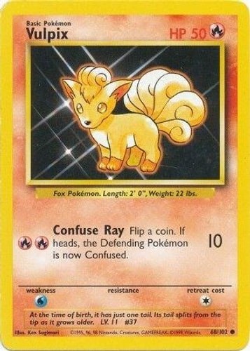 Vulpix Common BS Base Set 068/102 LP Ken Sugimori