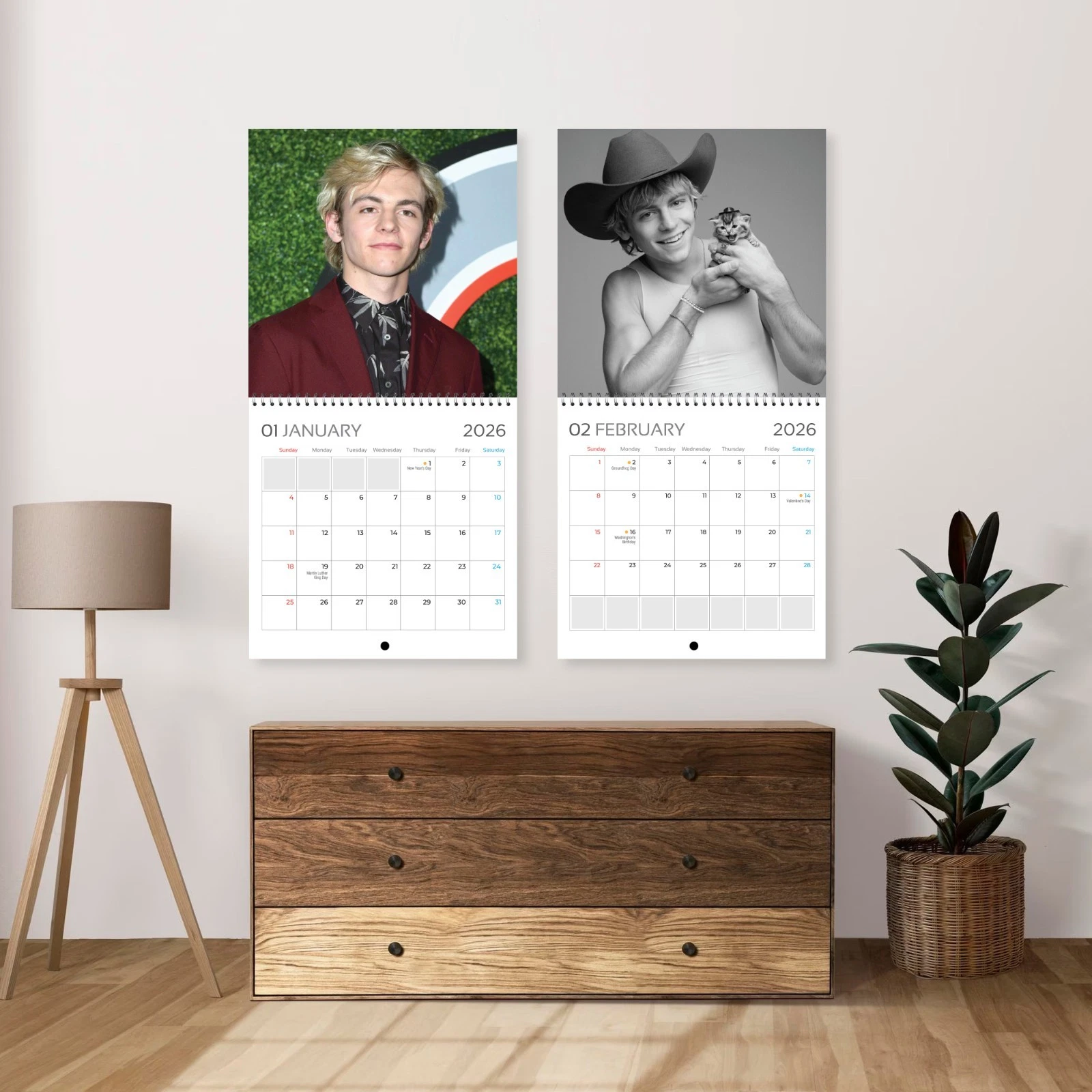 Ross Lynch 2026 Wall Calendar, 12-Month Celebrity Photo Calendar