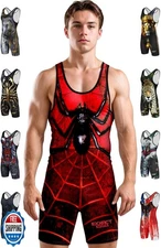Exxact Sports Sublimated Men's Wrestling Singlet, High-Performance Powerlifti