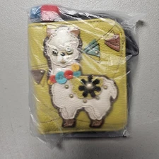 CHALA Mustard Yellow Llama Zippered Vegan Leather Wristlet Wallet - NEW!