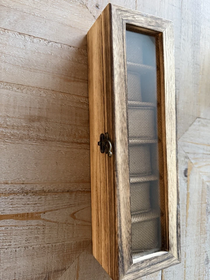 Organizador de caja de exhibición de reloj de pulsera de madera, 6 ranuras, soporte de almacenamiento de joyas Foto 2 de 2
