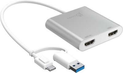 j5create USB Typ-C zu Dual HDMI Multi-Monitor Adapter mit USB Typ-A Konverter |