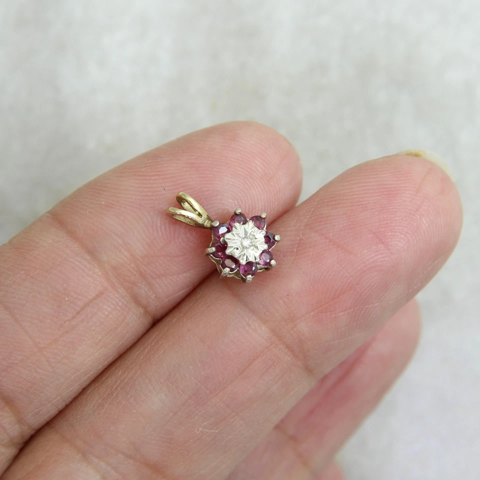 Colgante de diamantes amarillos ametrinos de oro de 9 quilates Foto 3 de 4