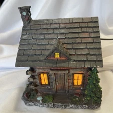 Collections Etc. Log Cabin Night Light 7”x7”x8” Tall
