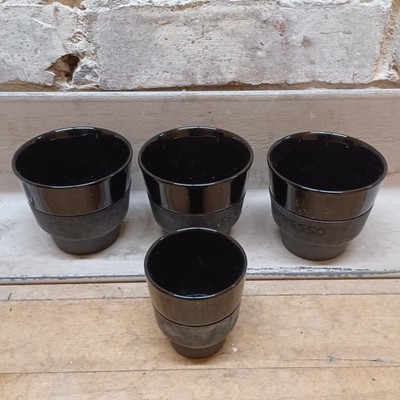3  Nespresso Touch D1717 & 1 D1521 Cup Lungo/Espresso Black Porcelain