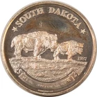 1987 1 OZ .999 FINE SILVER SOUTH DAKOTA SEAL ROUND - PRETTY!