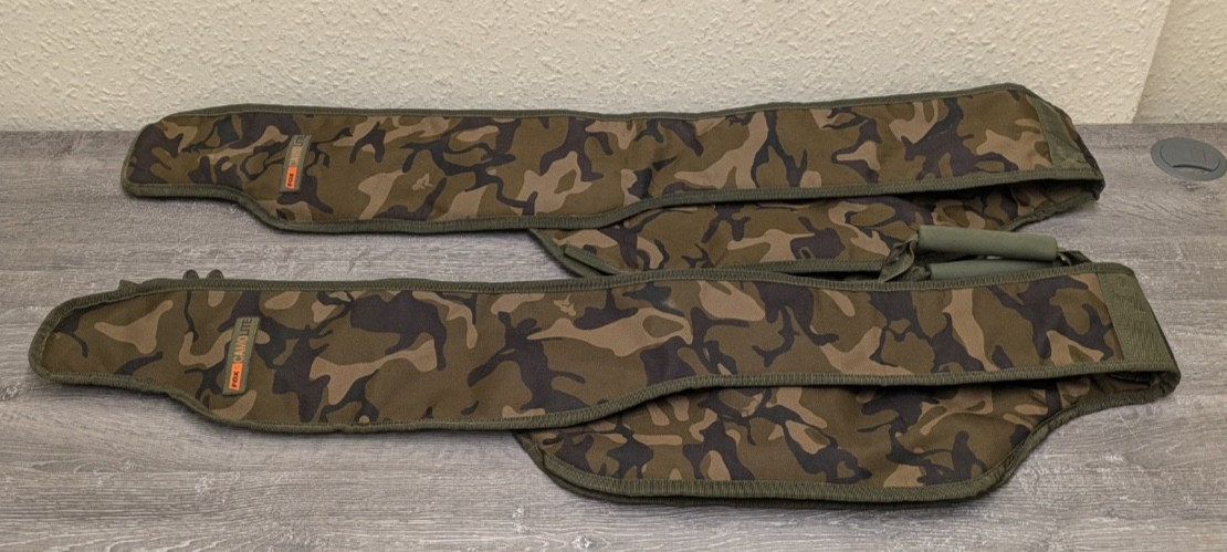 2x FOX CAMOLITE 12 FT SINGLE ROD SLEEVE CARRY BAGS