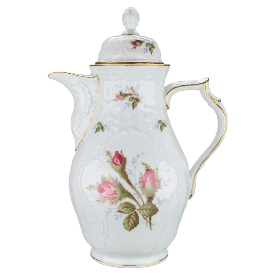 Rosenthal Sanssouci weiß Moosrose Kaffeekanne - Bild 1 von 2