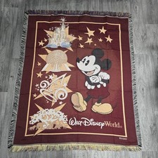 Walt disney world mickey mouse rug 60" x 49" large wall hanger tapestry vgc vtg