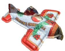 Hallmark Keepsake 1993 Pressed Tin Airplane Holiday Fliers Tree Ornament 3"