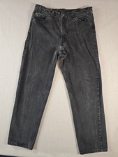 VINTAGE Levis 550 Orange Tab Black Jeans Mens 36x32 Relaxed USA Made 90s Y2K