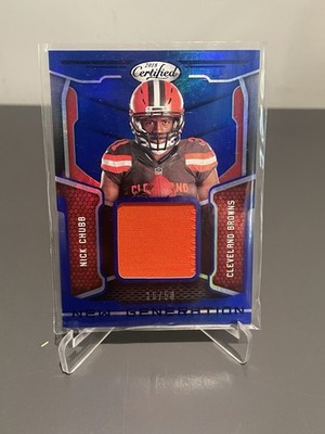 2018 Panini Certified - Jerseys Nick Chubb #14 Blue /50 (MEM, RC) Game Worn