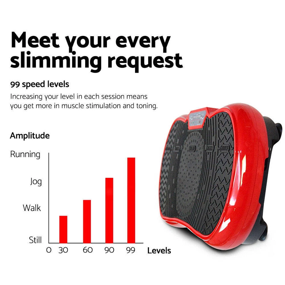 NNEDSZ Vibration Machine Plate Platform Body Shaper Home Gym Fitness Red - Image 3 of 4