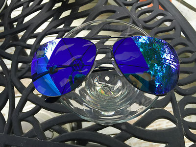 KeyWestSunglas men's Sol-Ray aviator sunglass'n AZUR BLUE-UV400-w/r Banian Case