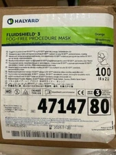 (Case of 100) Halyard 47147 Fluidshield Fog-Free Procedure Mask Wraparound Visor