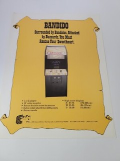 Flyer EXIDY  BANDIDO  Arcade Video Game advertisement original see pic
