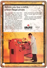 Vintage 1976 LeBlond Machine Tool Ad Reproduction Metal Sign Z337