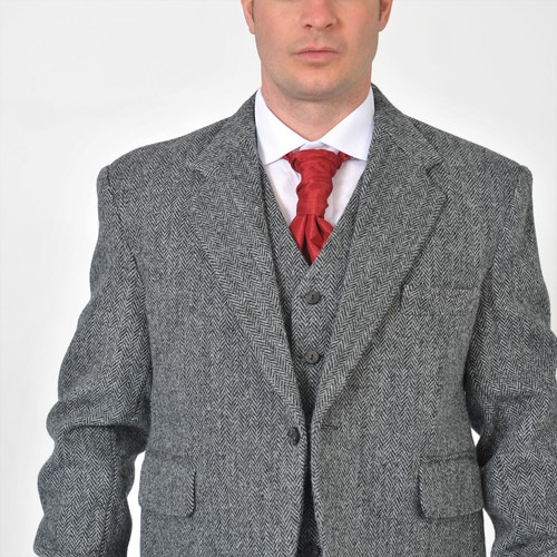 Grey Harris Tweed Laxdale Kilt Jacket & Vest Set 100% Wool,Jacket only £49 - Picture 1 of 5