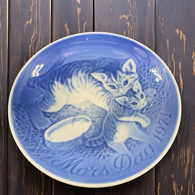 1971 Bing & Grondahl Plate Mothers Day Copenhagen Denmark Dish Plate Kitty Cat