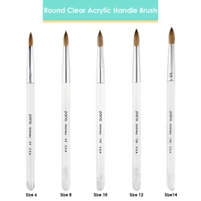 PANA Finest 100% Pure Kolinsky Nail Art Brush with Acrylic Handle, Size 6 to 22