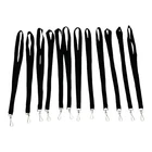12 Count Black Lanyards Nylon Strap with Metal J-Hook Fastener 36" Long