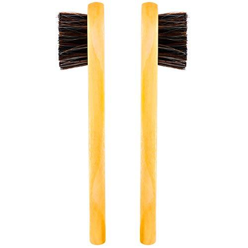 5 Pack Dauber Brush Shoes Polish Brush Horsehair Wooden Care Shine