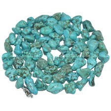 Natural Blue Turquoise 10-14mm Irregular Nugget Gemstone Beads Necklace 16-65''