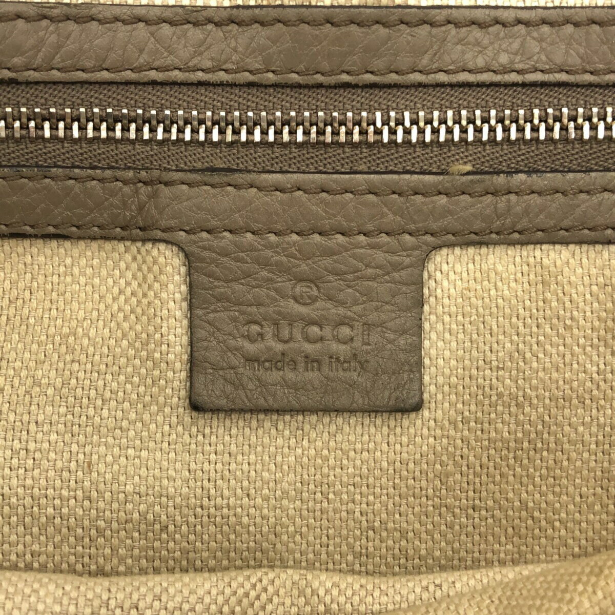 GUCCI Soho tote bag gray leather shoulder strap, charm fedex shipping