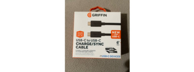 Griffin PREMIUM Charge Sync Cable USB-A TO USB-C 3ft - Black - NEW 