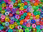 Pony Beads 9x6mm Mix Transparent 100pc DIY Jewellery Hair Party 
