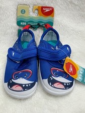 New Boys Speedo Shore Explore Water Swimming Swim Shoes Blue Shark Small 5-6