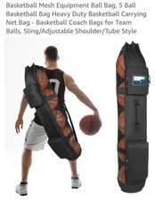 Heavy Duty XL Basketball Mesh Equipment Ball Bag W/Shoulder Strap Design for Coa
