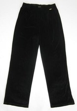St. John Sport Marie Gray Black Velvet Pull On Lounge Pants Sz P SMALL