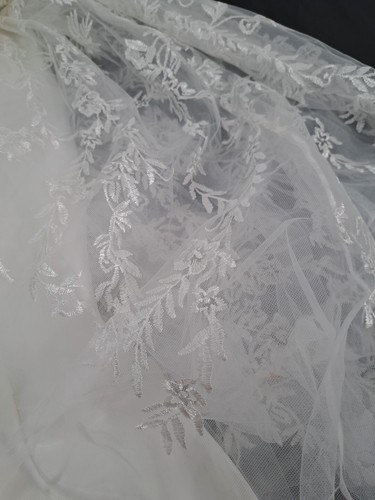 CHI CHI Bridal White V-Neck Floral Lace Wedding Dress Sleeveless BNWT UK 16 - Picture 18 of 24