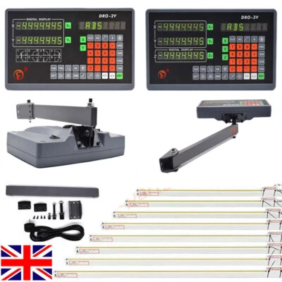 FASTTOBUY 5um Linear Scale 4"-40" Digital Readout DRO 2/3 Axis Display for Bridgeport Mill