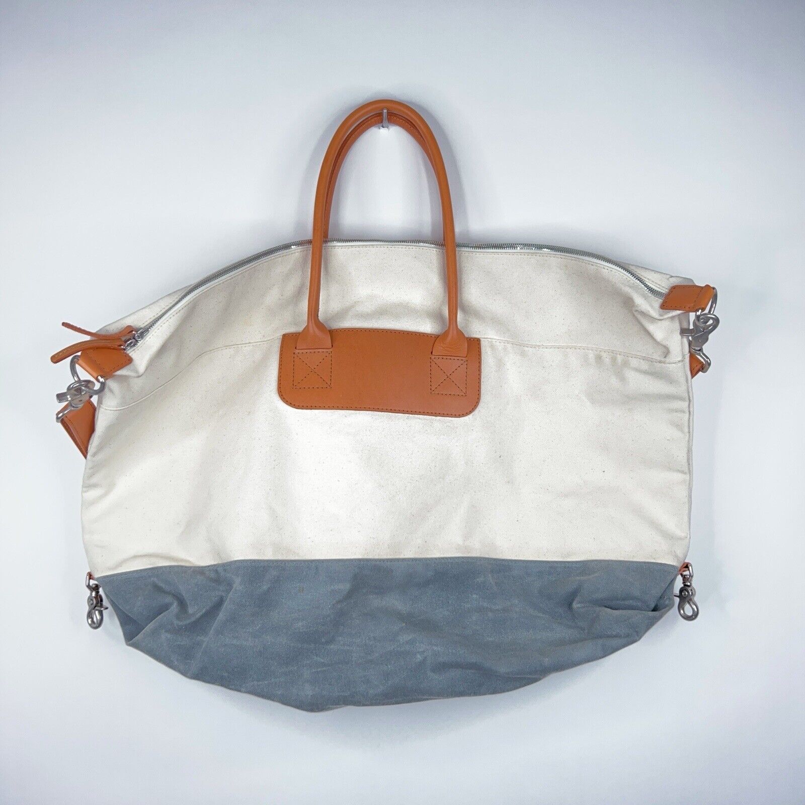 Graf Lantz Canvas Leather Weekender Duffle Bag Cr… - image 2