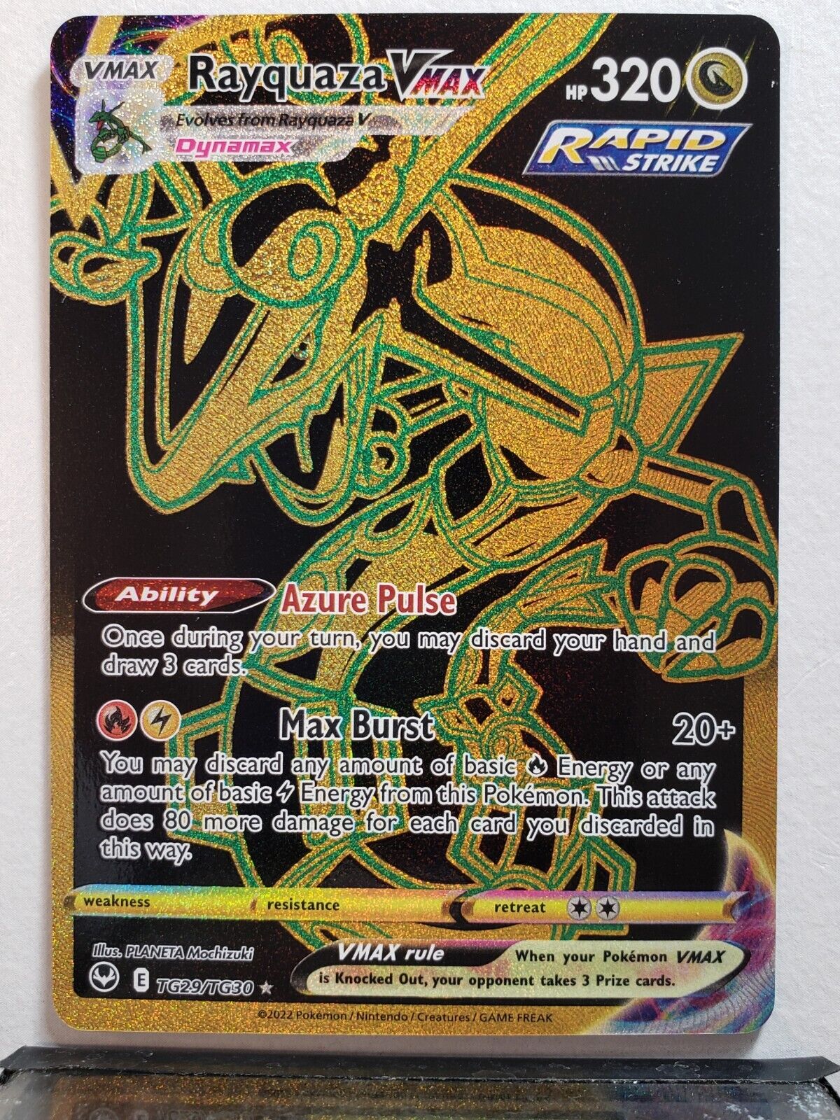 Shadow Rayquaza VMAX Full Art Holo Custom Trading Card 