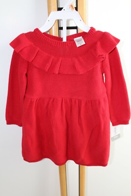 carters red sweater dress Girls Organic Cotton Sweater Knit Dress - Little Planet
