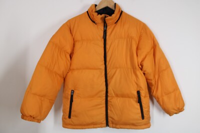Vtg 90s Lands End M 10-12 Youth Kids Reversible Goose Down Puffer 