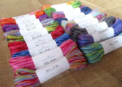 Japanese SASHIKO Embroidery Thread MIX 20 Colors 56m Hobbyra Hobbyre
