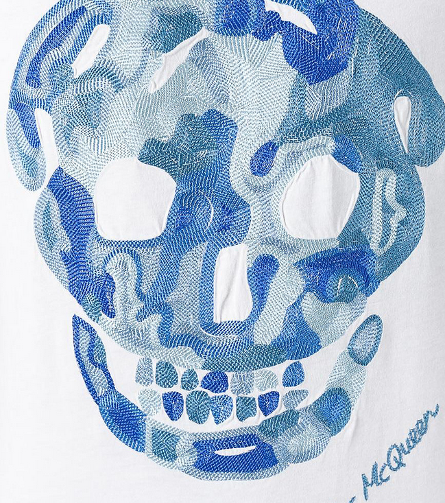 Alexander McQueen Embroidered Skull T-Shirt - White - WAS