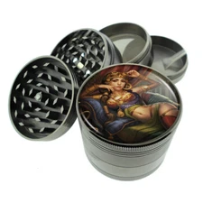 Harem Pin Up Girls D4 Titanium Grinder 4 Piece Magnetic Hand Mueller 