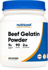 Nutricost Beef Gelatin Powder (2 LB) (Unflavored)(90 Servings) - Non-GMO