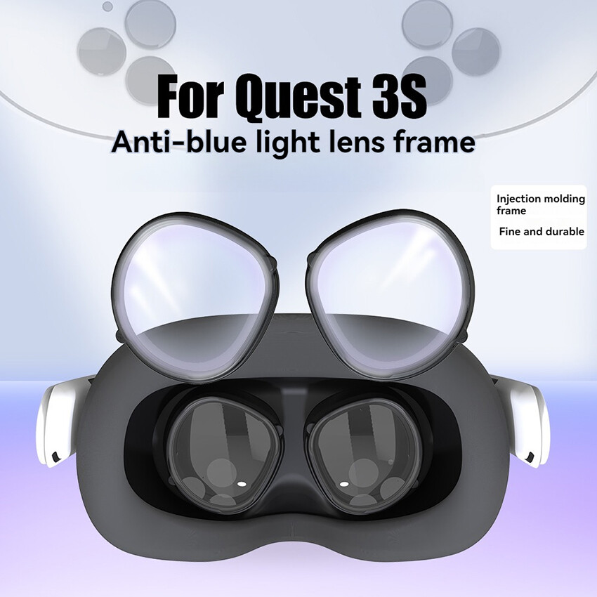 For Quest 3S VR Headset Magnetic Anti-Blue Light Glasses Lens and