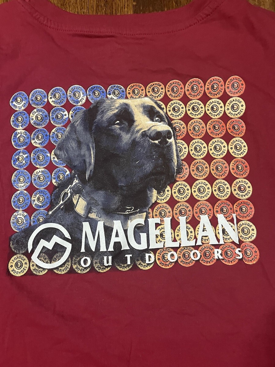 Magellan Outdoor Men 2XL Maroon Dog Labrador Short Sleeve T-Shirt