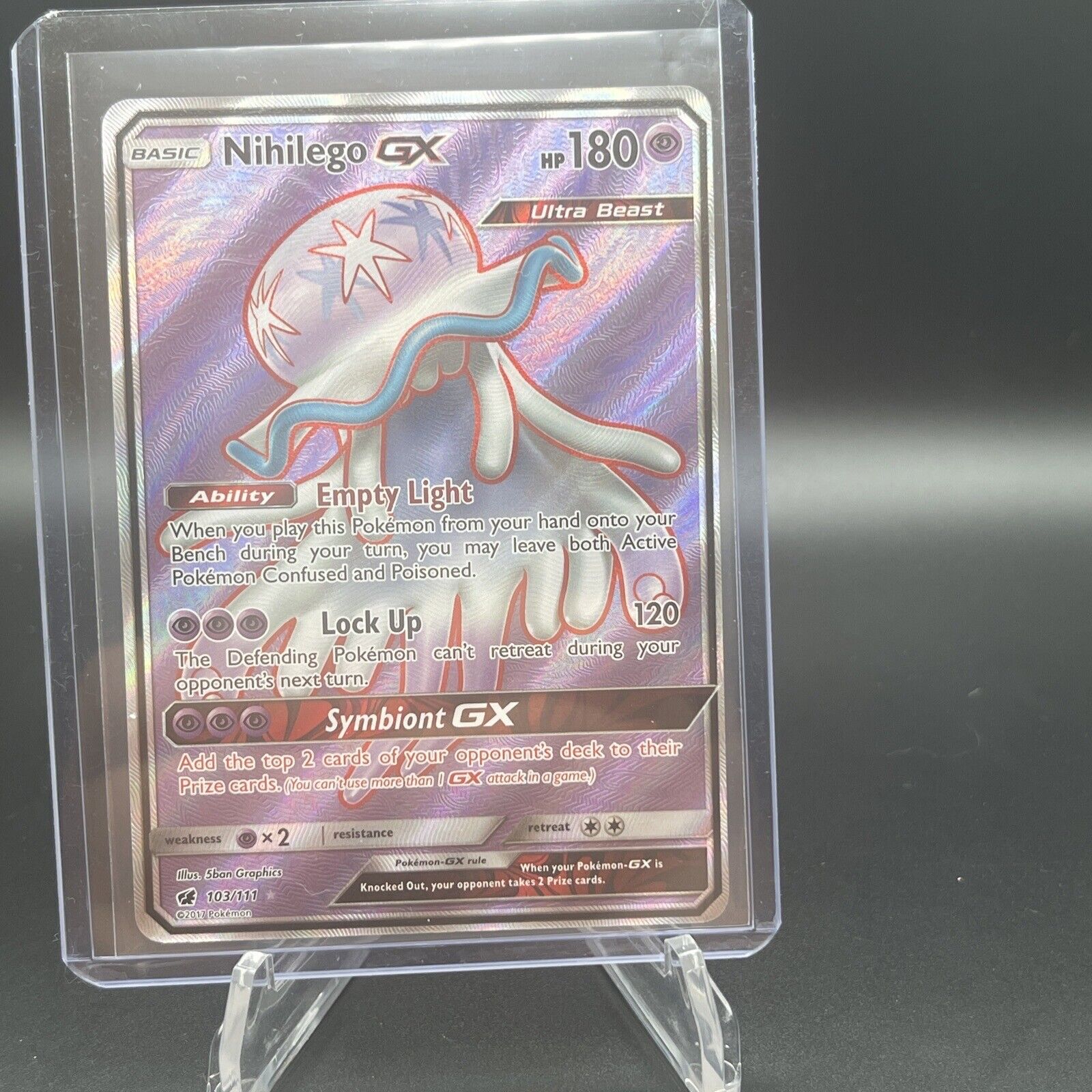 Mavin  Nihilego GX FULL ART 103/111 Crimson Invasion Ultra Rare