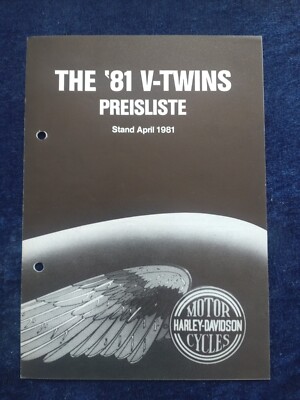 Harley Davidson Preisliste 1981 V-Twins Sportster Roadster FatBob gelocht