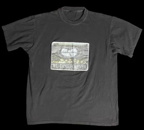 WU-TANG Forever 4XL Black T-Shirt - Hautes Brand - W Vintage vintage concert t-shirt, vintage, single stitch, B+ condition