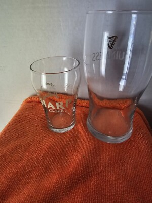 Rare Vintage Guinness Harp Tasting Glass And 1 Pint Glass 