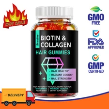 Biotin & Collagen Gummies - Skin,Hair & Nails Health,Strong Bone,Joint & Teeth